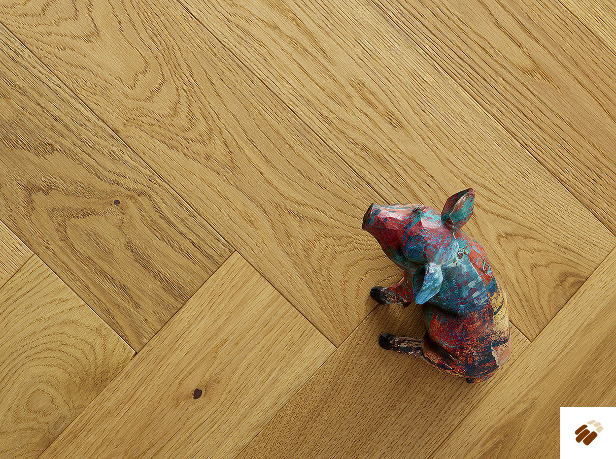 Oak Herringbone Flooring - 120mm – Chalfield - Brushed Natural Oak - Select