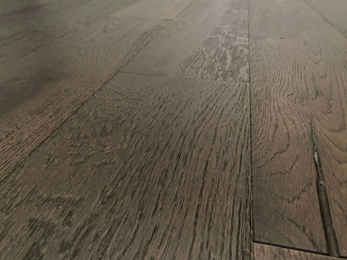 Signature Antique Oak Flooring - 190mm – Heavy Brushed Dark Smoked Oak