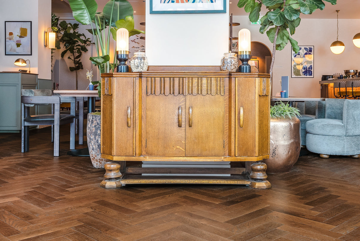 V4 Deco Herringbone Tannery Brown flooring — image 2