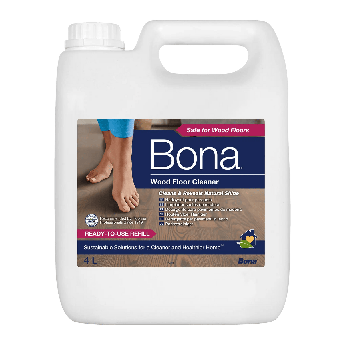 Bona Wood Floor Cleaner 4L - Designed for Lacquered/Varnished Floors - Wiltshire Wood Flooring Supplies