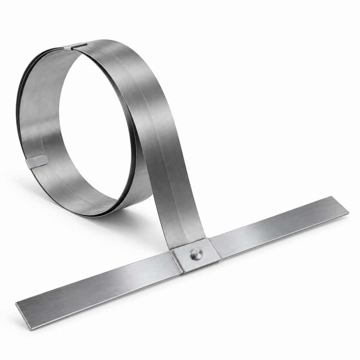Opposite-side view of the Janser roll-up steel T-square showing the coil and T-head.