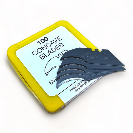 Janser Yellow Box - Concave Safety Knife Blades (100 Blades) - Wiltshire Wood Flooring Supplies