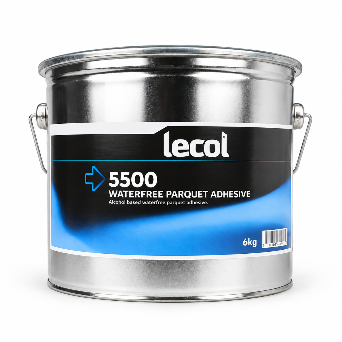 Lecol 5500 Wood Flooring Adhesive 6kg tin with current blue and black label.
