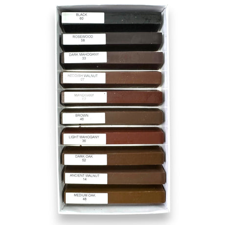 Morrells Professional Hard Wax Repair Stick Set ( Assorted Dark ) - Wiltshire Wood Flooring Supplies