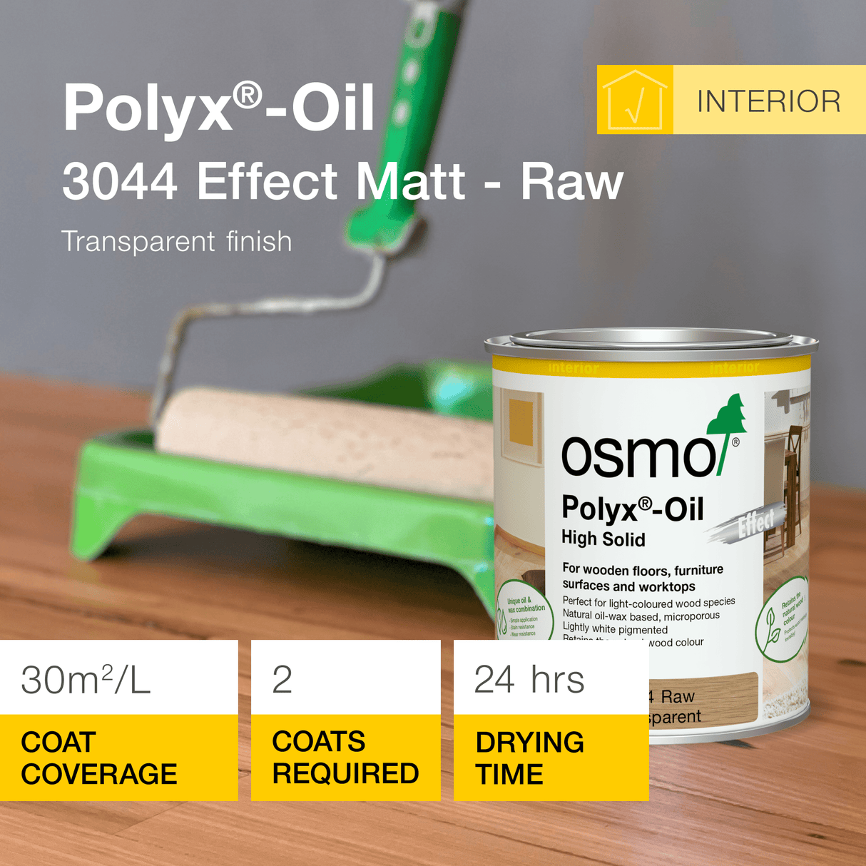 Osmo Polyx Oil Effect - Raw Matt (3044) - Wiltshire Wood Flooring Supplies