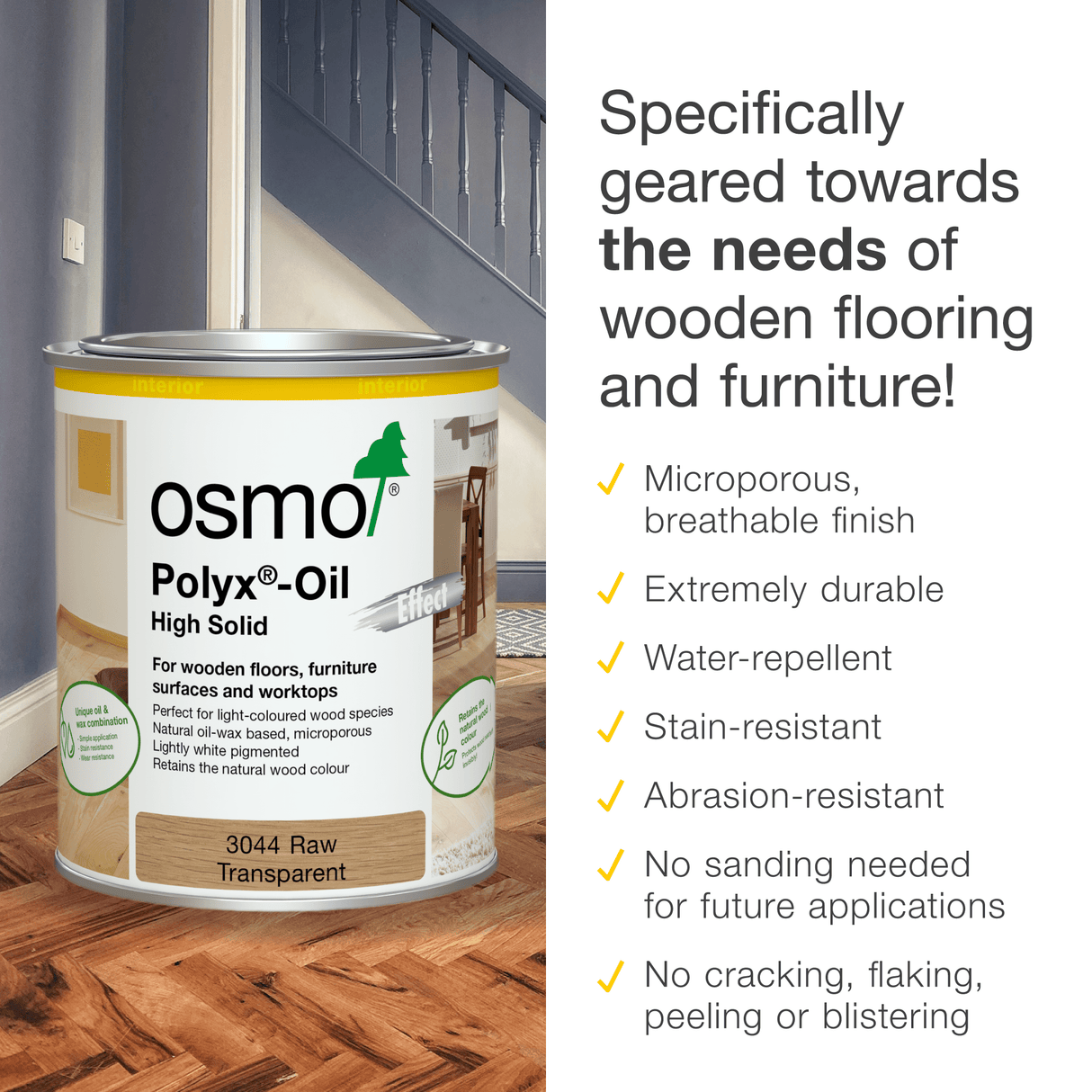 Osmo Polyx Oil Effect - Raw Matt (3044) - Wiltshire Wood Flooring Supplies
