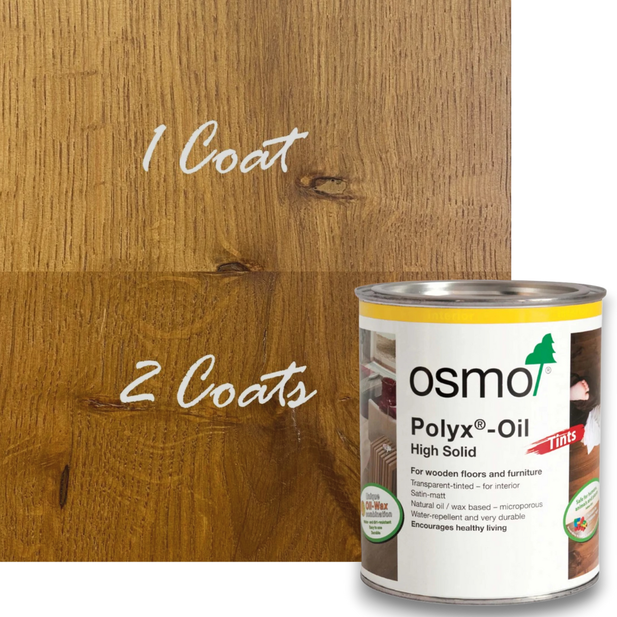Osmo Polyx -Oil Tints – Tinted Hardwax Oil for Wooden Floors & Furniture