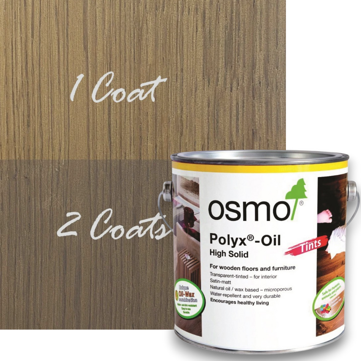 Osmo Polyx -Oil Tints – Tinted Hardwax Oil for Wooden Floors & Furniture