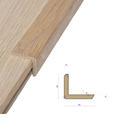 Solid Oak L - Beads Corner Moulding Edge - Wiltshire Wood Flooring Supplies