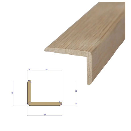 Solid Oak L - Beads Corner Moulding Edge - Wiltshire Wood Flooring Supplies