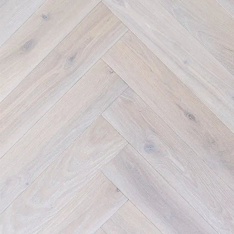 Staki White Brushed Herringbone Rustic Oak LED Oil (0.80sqm pack) - Wiltshire Wood Flooring Supplies