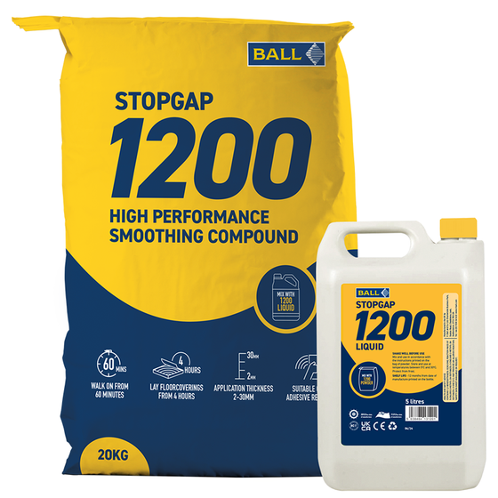 Ball Stopgap 1200 Pro Screed - Bag 20kg Including 5L Liquid