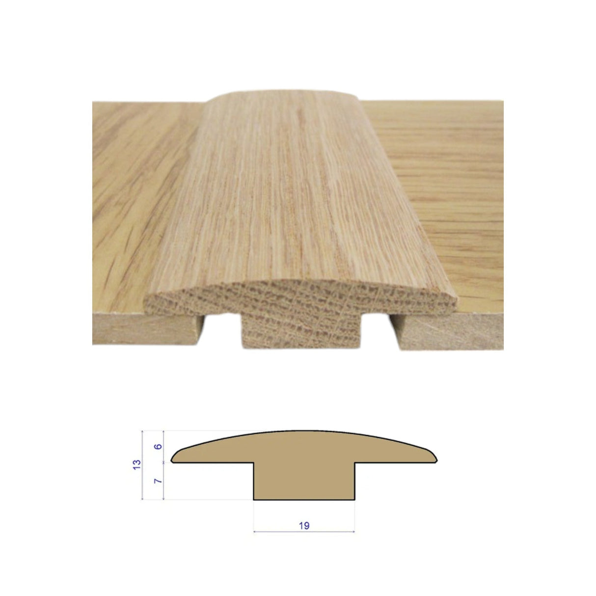 T - Section - Solid Oak Thresholds - Wiltshire Wood Flooring Supplies