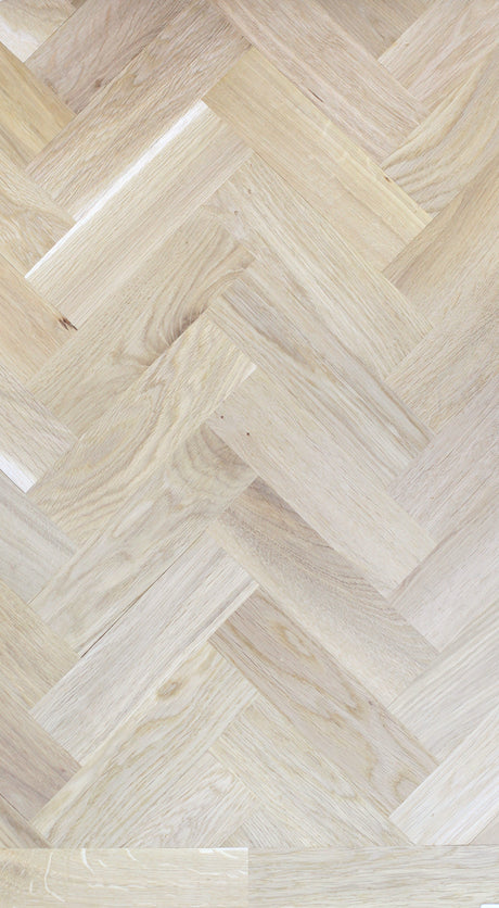 Bedlington Solid Oak Parquet - Unfinished Rustic – 22 × 70 × 230mm