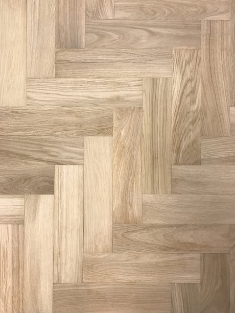 Bedlington Solid Oak Parquet - Unfinished Prime – 22 × 70 × 230mm