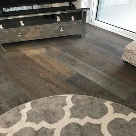The Sawn Collection Oak Flooring - 190mm – Aruba - Smoked Grey Bandsawn Oak