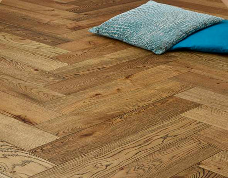 Oak Herringbone Flooring - 120mm – Hardwick - Black Grain Oak - Character