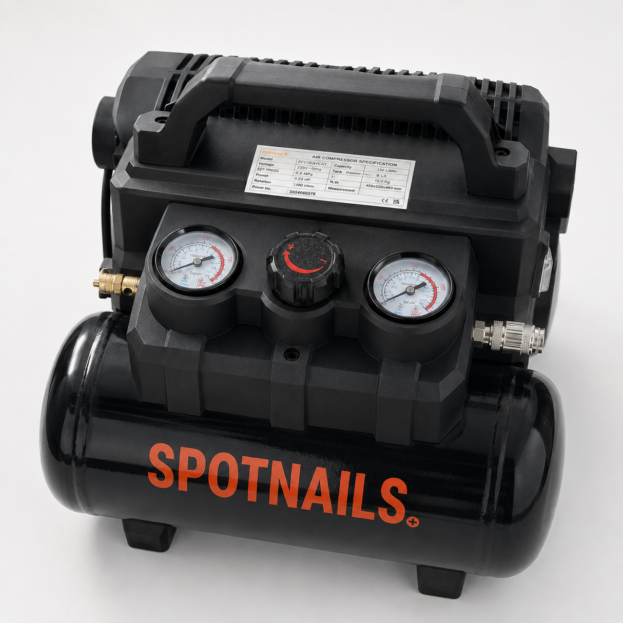 Spotnails Compact Silent 18V Cordless Air Compressor – 6L