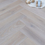 Staki White Brushed Herringbone Rustic LED Oil (0.80sqm pack) - Image 2