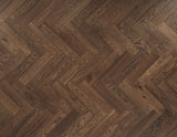 V4 Deco Tannery Brown herringbone wood floors