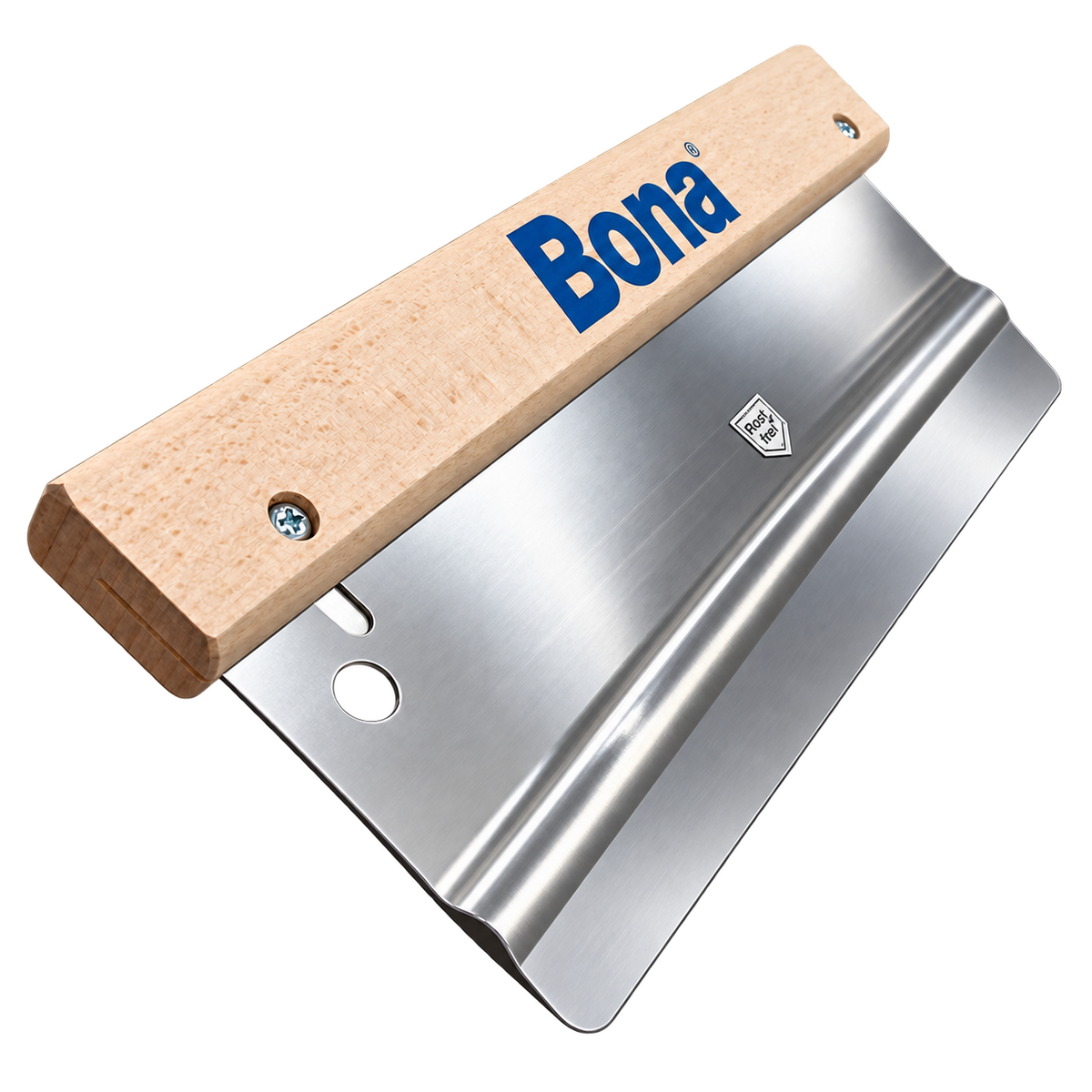 Bona flat bladed trowel angled view