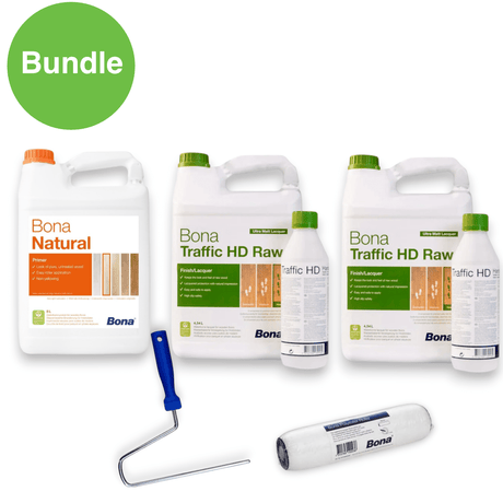 Bona Natural & Traffic HD Raw Lacquer Bundle (50m2) - Wiltshire Wood Flooring Supplies
