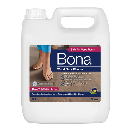 Bona Wood Floor Cleaner 4L - Designed for Lacquered/Varnished Floors - Wiltshire Wood Flooring Supplies