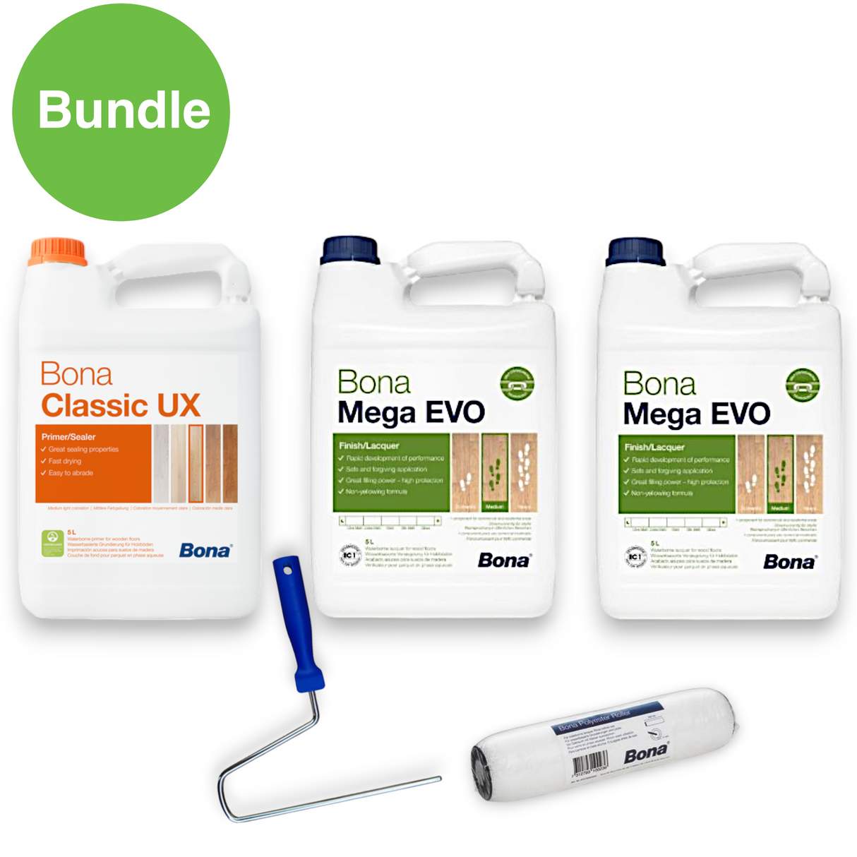 Bona Classic UX & Mega EVO Lacquer Bundle (50m2)