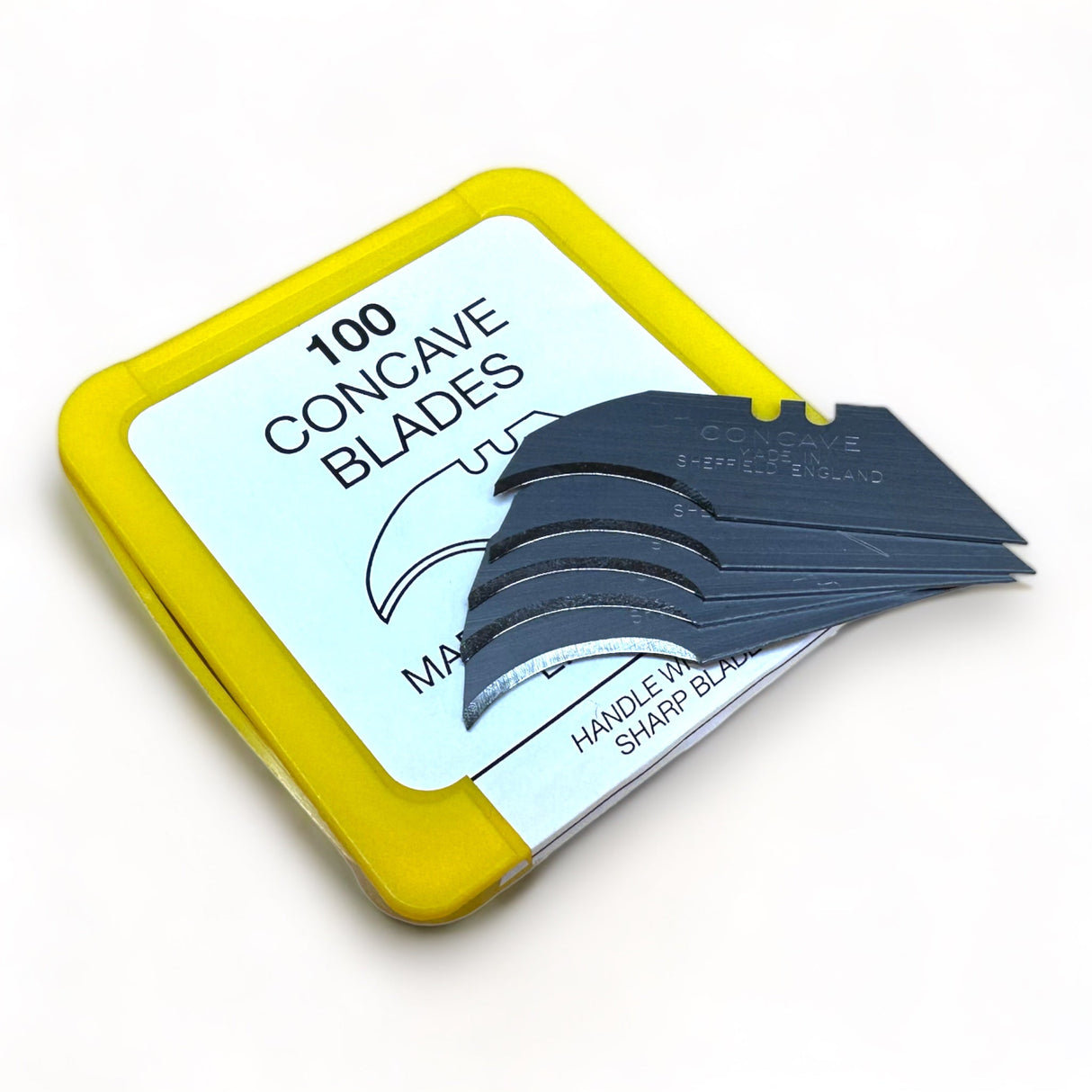 Janser Yellow Box - Concave Safety Knife Blades (100 Blades) - Wiltshire Wood Flooring Supplies
