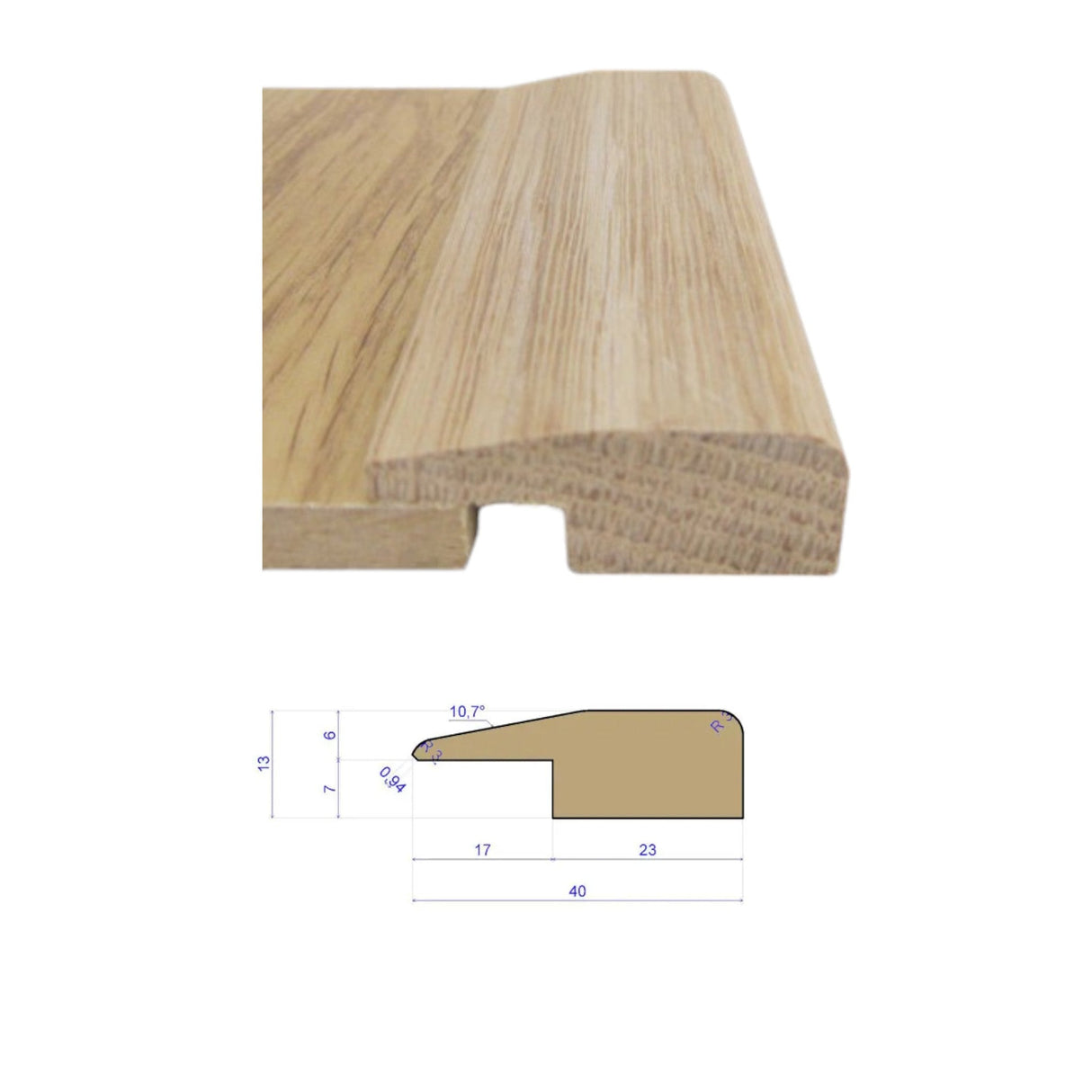 L - Section - Solid Oak Threshold - Wiltshire Wood Flooring Supplies