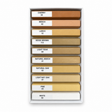 Open box of 10 Morrells assorted light hard wax repair sticks with shade labels.