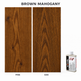 Morrells Light Fast Wood Stain 100ml sample in Brown Mahogany with indicative appearance on pine and oak