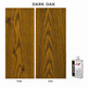 Morrells Light Fast Wood Stain 100ml sample in Dark Oak with indicative appearance on pine and oak