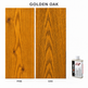 Morrells Light Fast Wood Stain 100ml sample in Golden Oak with indicative appearance on pine and oak