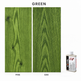 Morrells Light Fast Wood Stain 100ml sample in Green with indicative appearance on pine and oak
