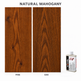 Morrells Light Fast Wood Stain 100ml sample in Natural Mahogany with indicative appearance on pine and oak