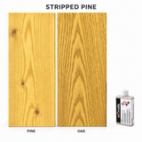 Morrells Light Fast Wood Stain 100ml sample in Stripped Pine with indicative appearance on pine and oak