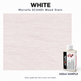 Morrells SCANDI White wood stain 100ml sample with indicative stained wood colour