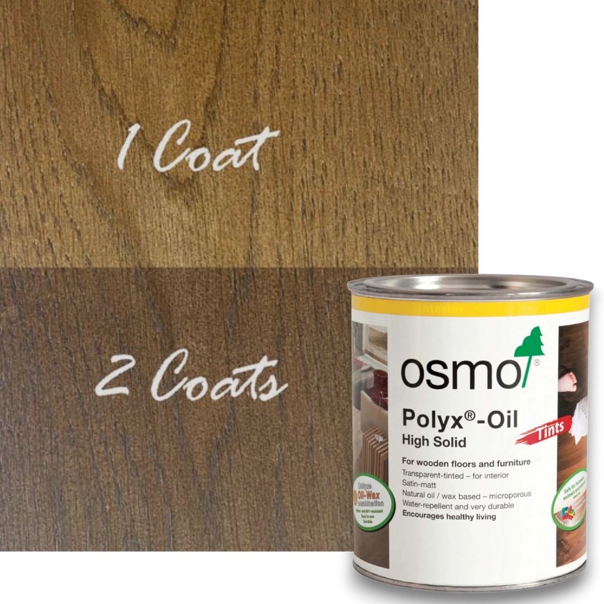 Osmo Polyx -Oil Tints – Tinted Hardwax Oil for Wooden Floors & Furniture