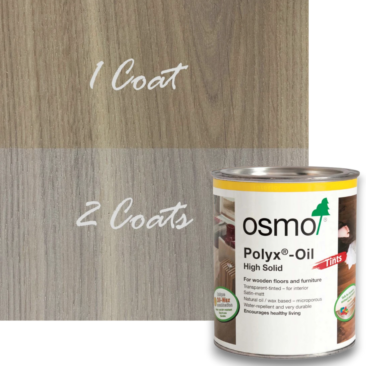 Osmo Polyx -Oil Tints – Tinted Hardwax Oil for Wooden Floors & Furniture