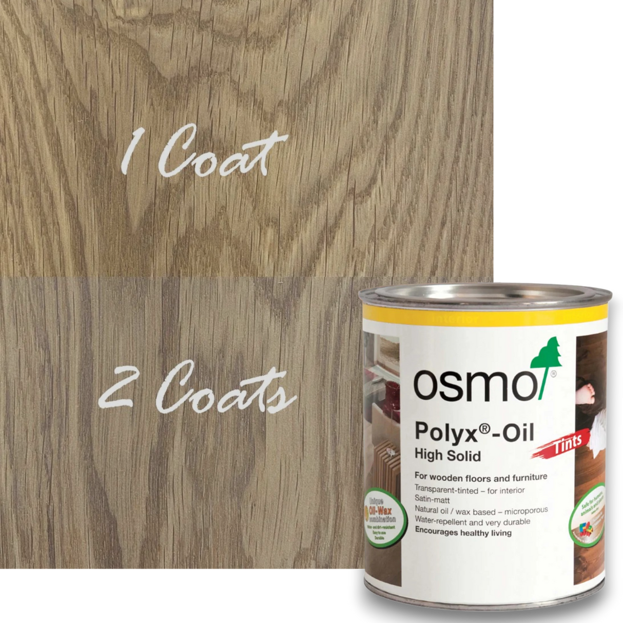 Osmo Polyx -Oil Tints – Tinted Hardwax Oil for Wooden Floors & Furniture
