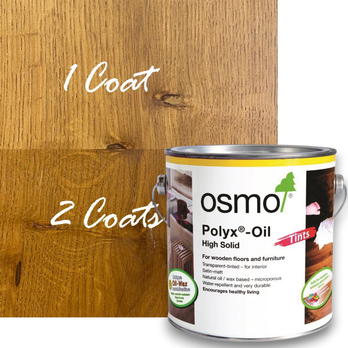 Osmo Polyx -Oil Tints – Tinted Hardwax Oil for Wooden Floors & Furniture