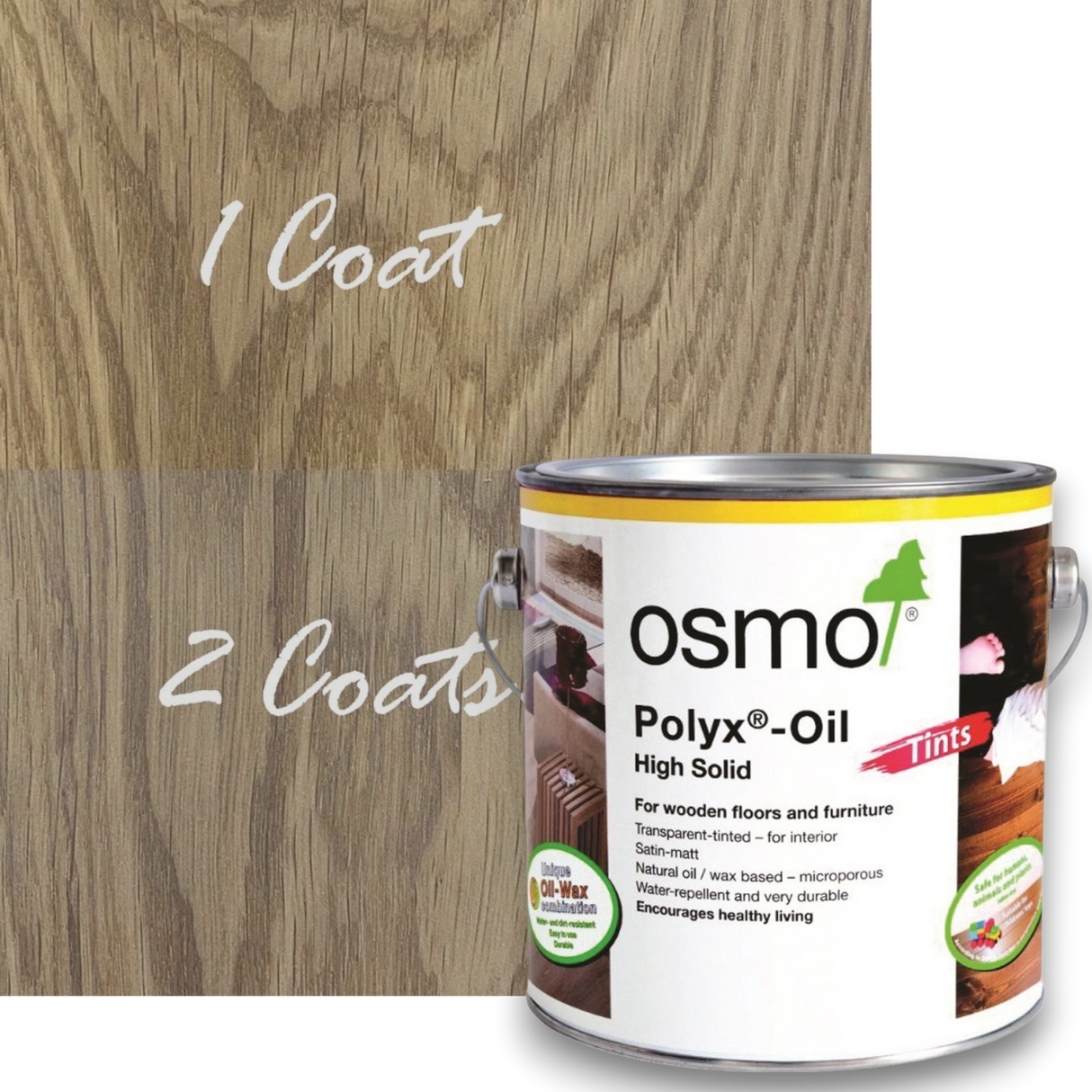 Osmo Polyx -Oil Tints – Tinted Hardwax Oil for Wooden Floors & Furniture