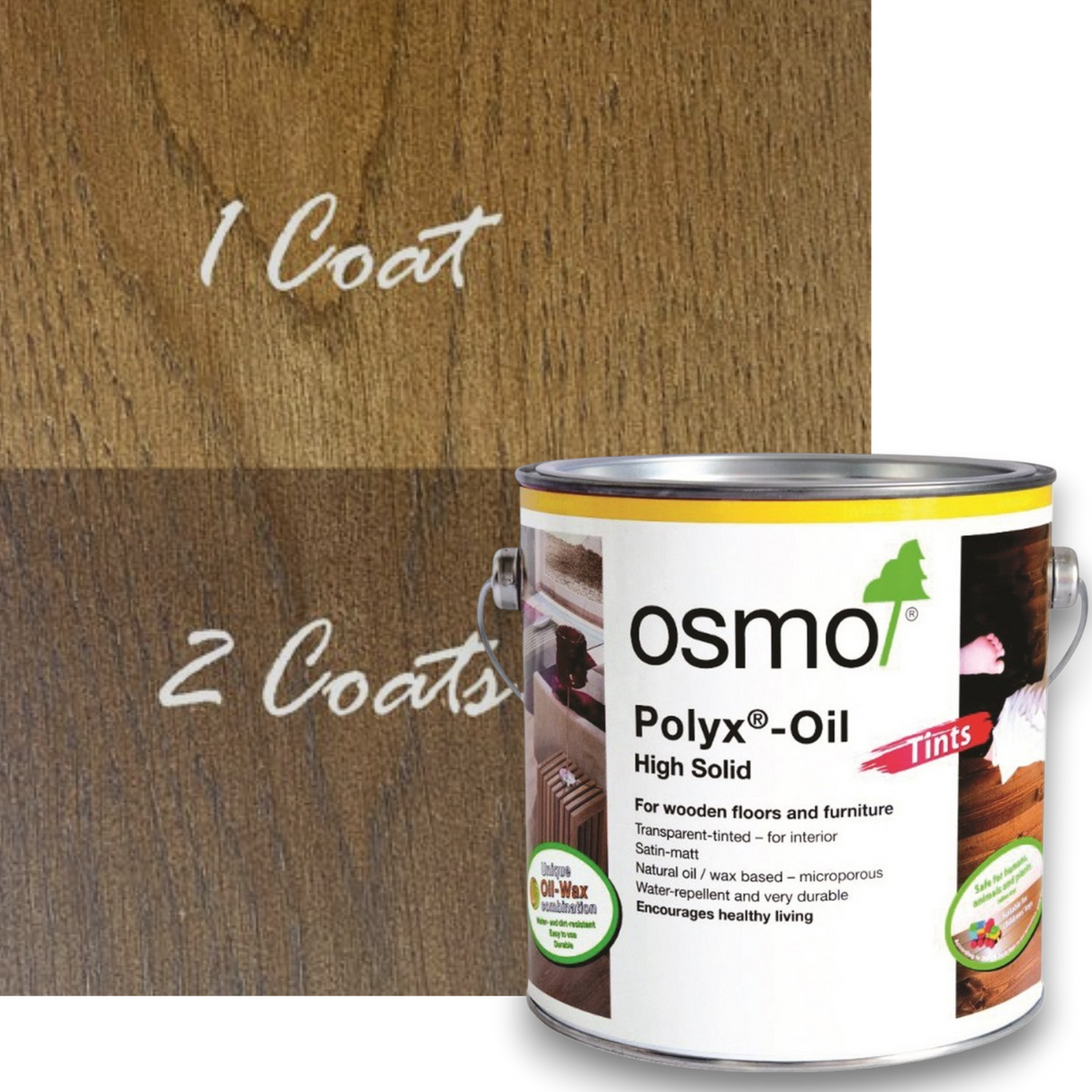 Osmo Polyx -Oil Tints – Tinted Hardwax Oil for Wooden Floors & Furniture