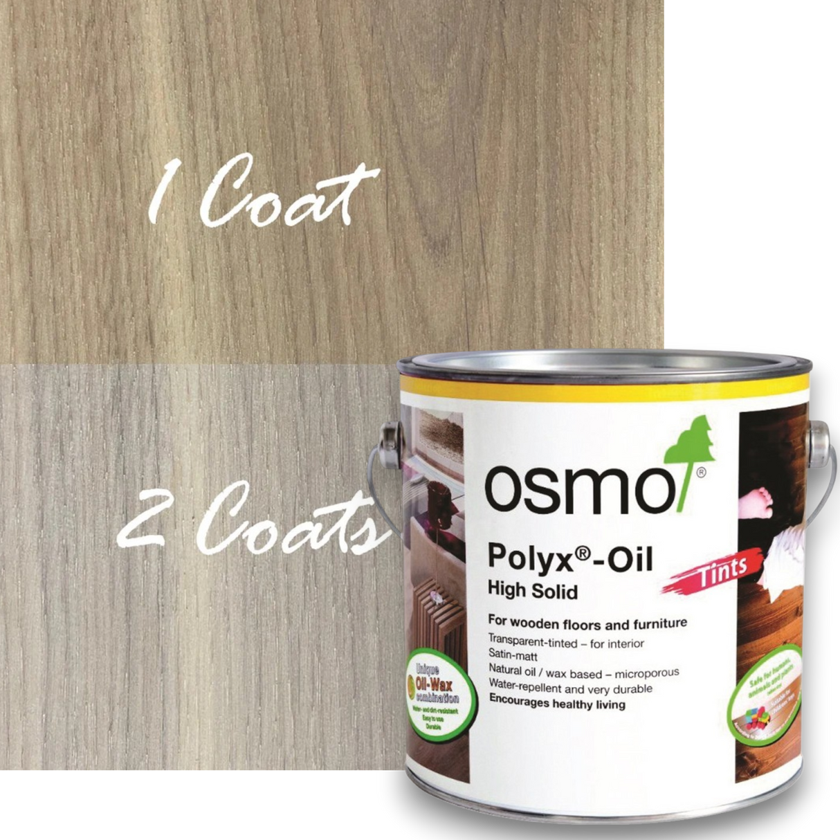 Osmo Polyx -Oil Tints – Tinted Hardwax Oil for Wooden Floors & Furniture