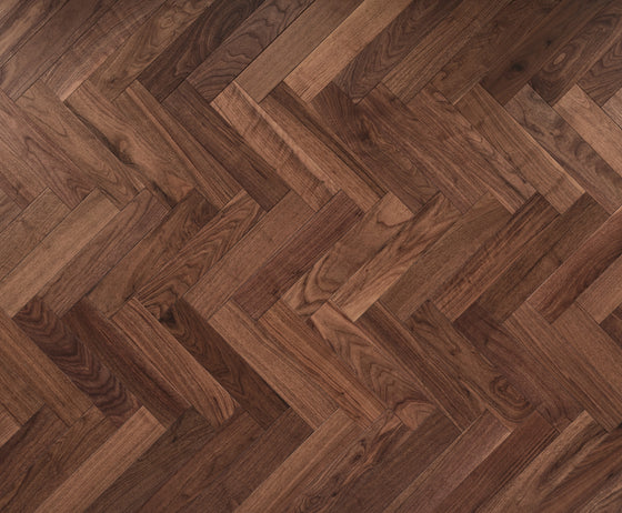 Deco American Black Walnut herringbone wood floors