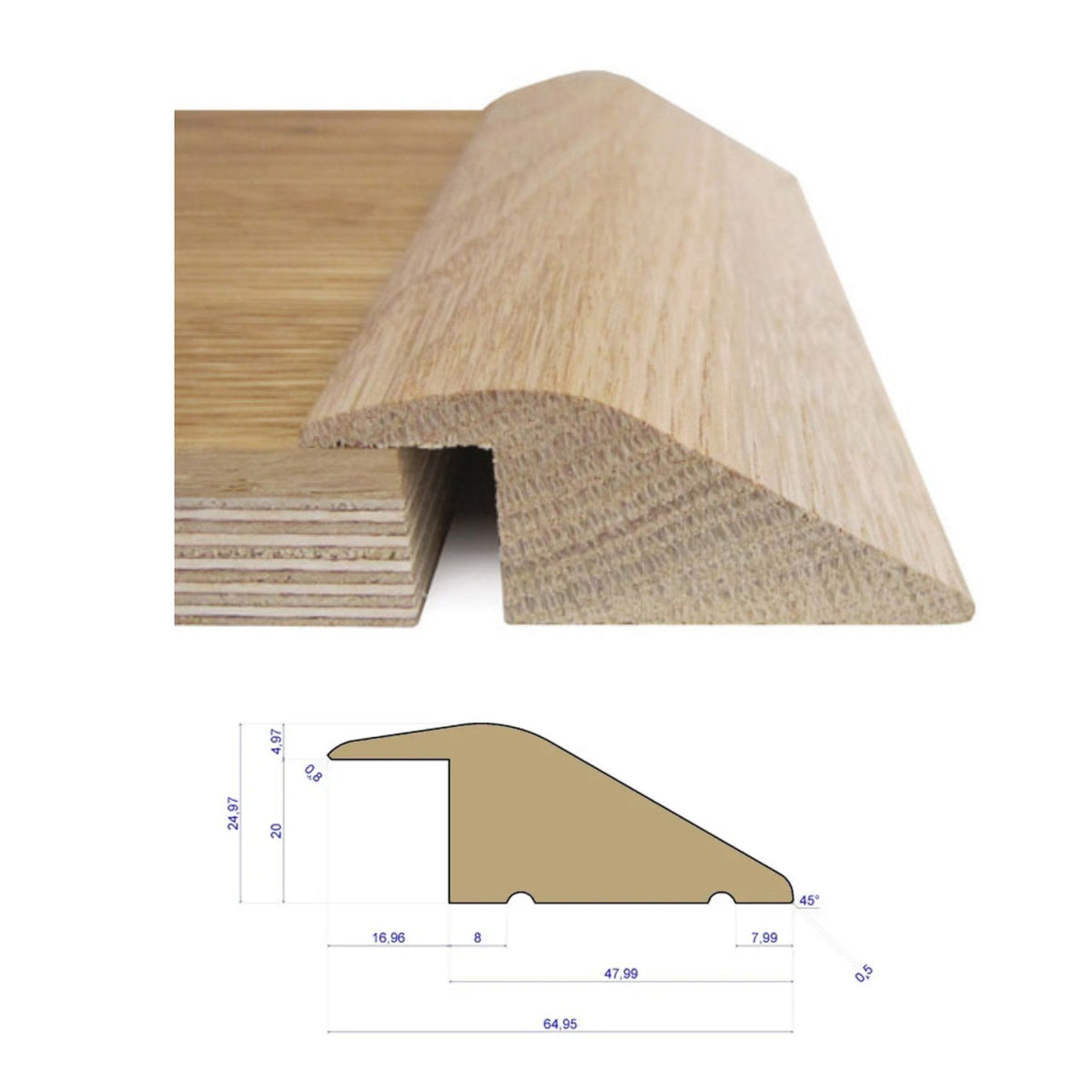 Solid Timber Ramp Solid Oak Ramp Threshold–Ramps