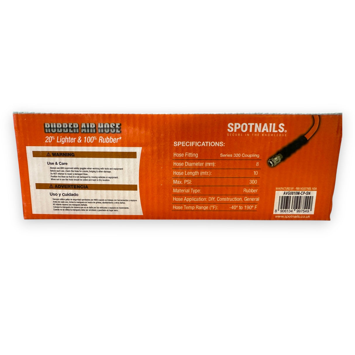 Hose & Couplings Complete for Spotnails SFC240 Compressor  (10m)