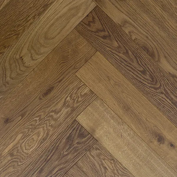 Staki Smoked Herringbone Rustic Oak LED Oil (0.80sqm pack) - Wiltshire Wood Flooring Supplies