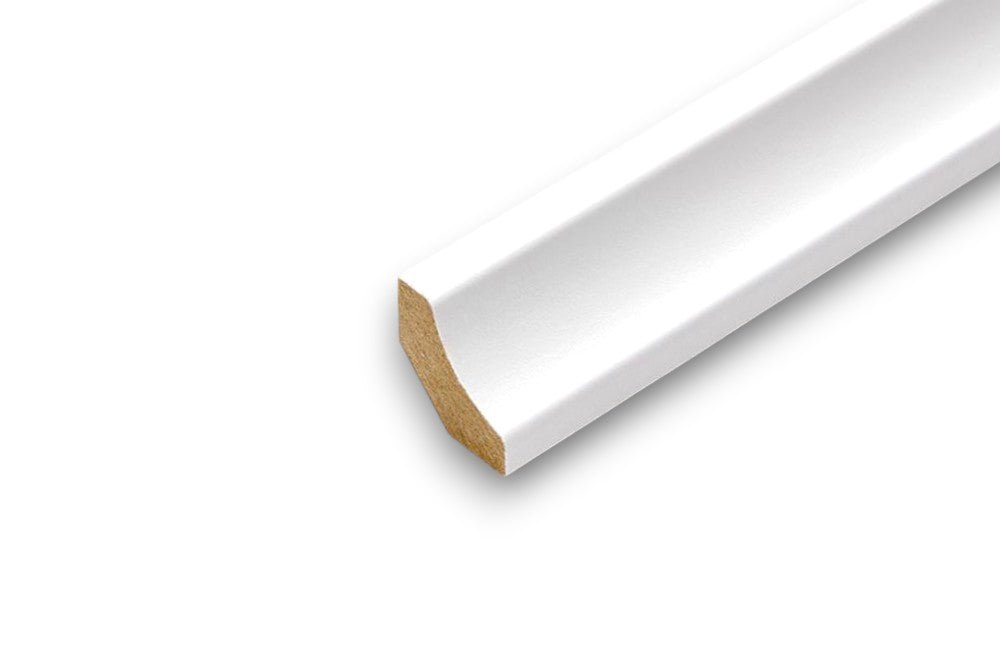 White MDF Laminate Scotia - 15mm x 15mm - 2.4m - Pack of 10 - Wiltshire Wood Flooring Supplies